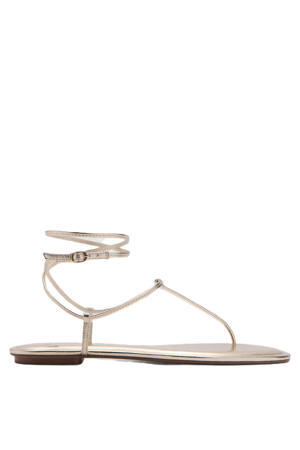 leren sandalen goud