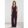 Mango jumpsuit linnen aubergine
