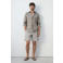 Mango Man seersucker zwemshort beige/wit