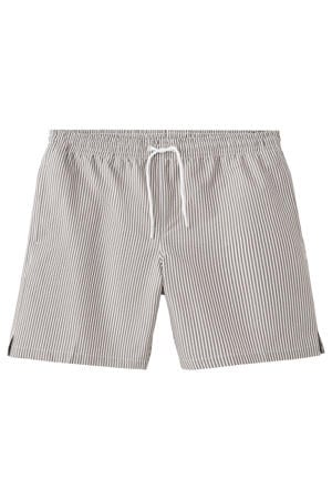 seersucker zwemshort beige/wit