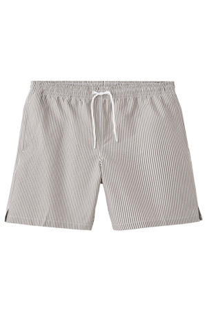 seersucker zwemshort beige/wit