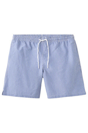 seersucker zwemshort blauw/wit