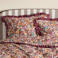NOUS Living katoenen gebloemd lits-jumeaux dekbedovertrek 240x220 cm - donkerrood