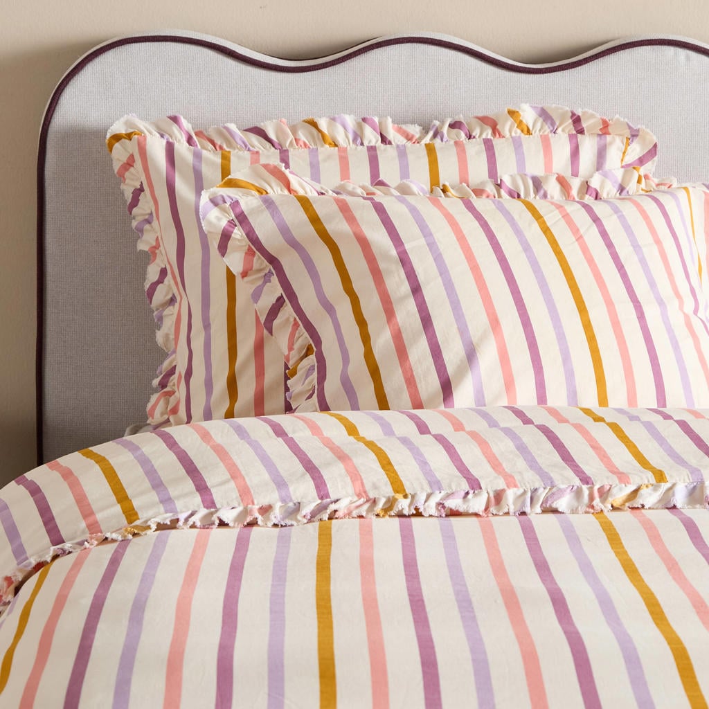 NOUS Living katoenen kussensloop met print 60x70 cm - roze