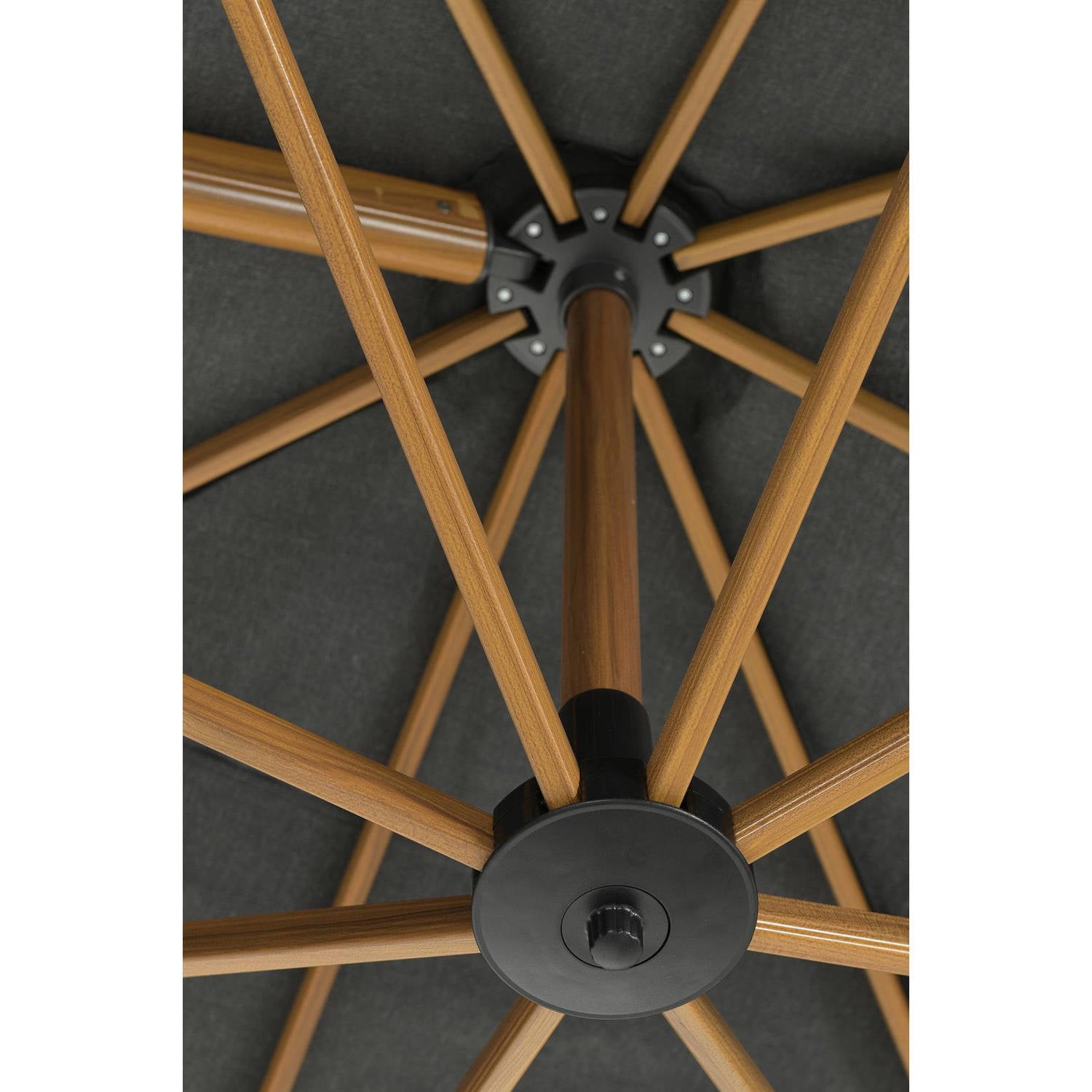 Garden Impressions Hawaii Big Pole parasol 350x350 cm) teak look royal antraciet