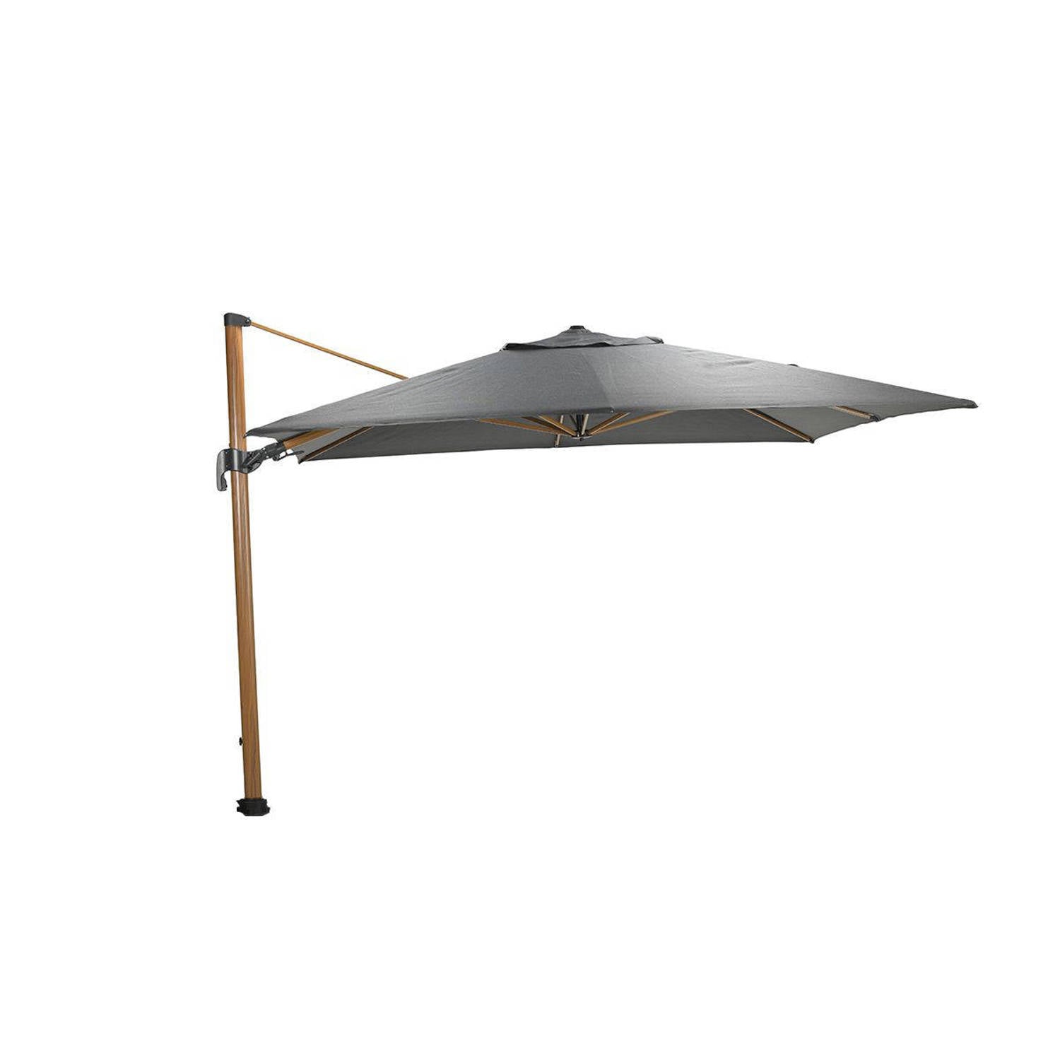 Garden Impressions Hawaii Big Pole parasol 350x350 cm) teak look royal antraciet