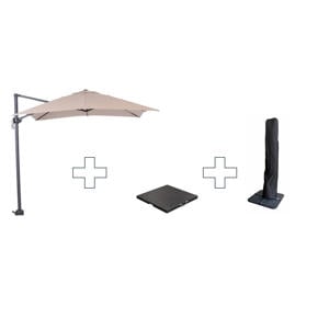 Zweefparasol Hawaii S met voet en hoes (250 x 250 cm)