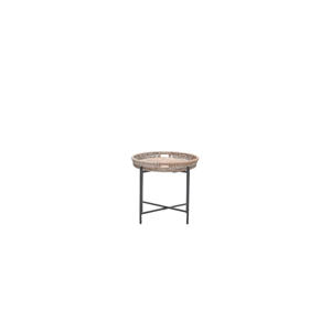bijzettafel Benidorm (60xH50 cm) Benidorm bijzettafel - diameter 60xH50 cm -  carbon black - natural rotan