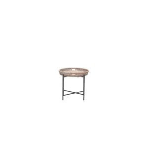 bijzettafel Benidorm (60xH50 cm) Benidorm bijzettafel - diameter 60xH50 cm - carbon black - natural rotan