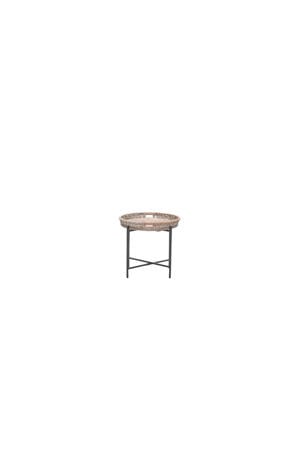 bijzettafel Benidorm (60xH50 cm) Benidorm bijzettafel - diameter 60xH50 cm - carbon black - natural rotan