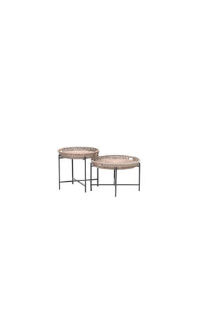 bijzettafels Benidorm (set van 2) Set van twee bijzettafels Benidorm - wicker met aluminium - voor binnen en buiten