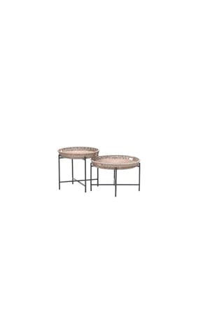 bijzettafels Benidorm (set van 2) Set van twee bijzettafels Benidorm - wicker met aluminium - voor binnen en buiten