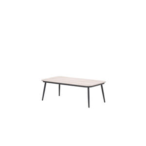 Teramon lounge tafel - 130x70 cm -  carbon black - light teak Vironwood
