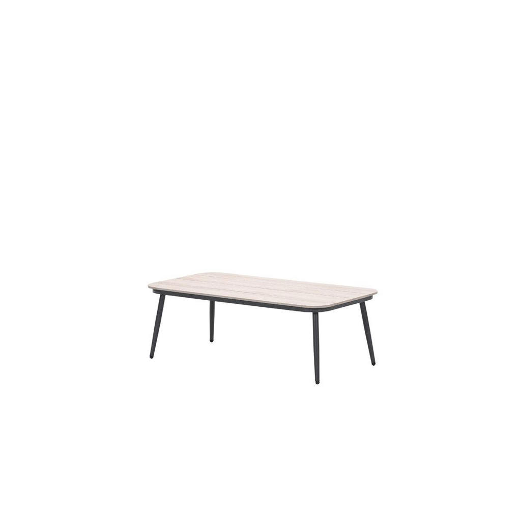Garden Impressions Teramon lounge tafel - 130x70 cm - carbon black - light teak Vironwood