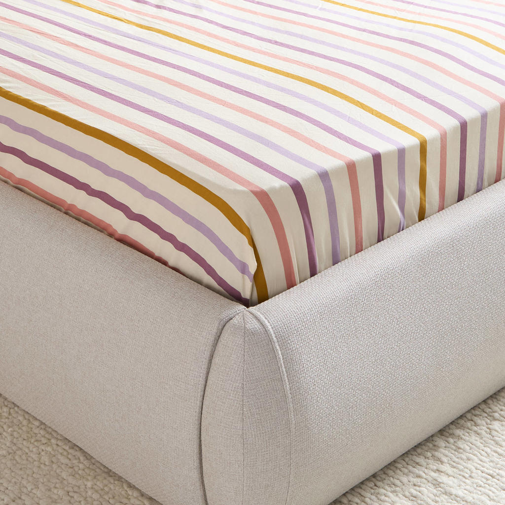 NOUS Kids katoenen gestreepte kinderhoeslaken 70x150 cm - meerkleurig