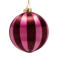 Vondels kerstballen burgundy/roze gestreept (ø12cm)