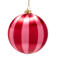 Vondels kerstballen roze/rood gestreept (ø12cm)