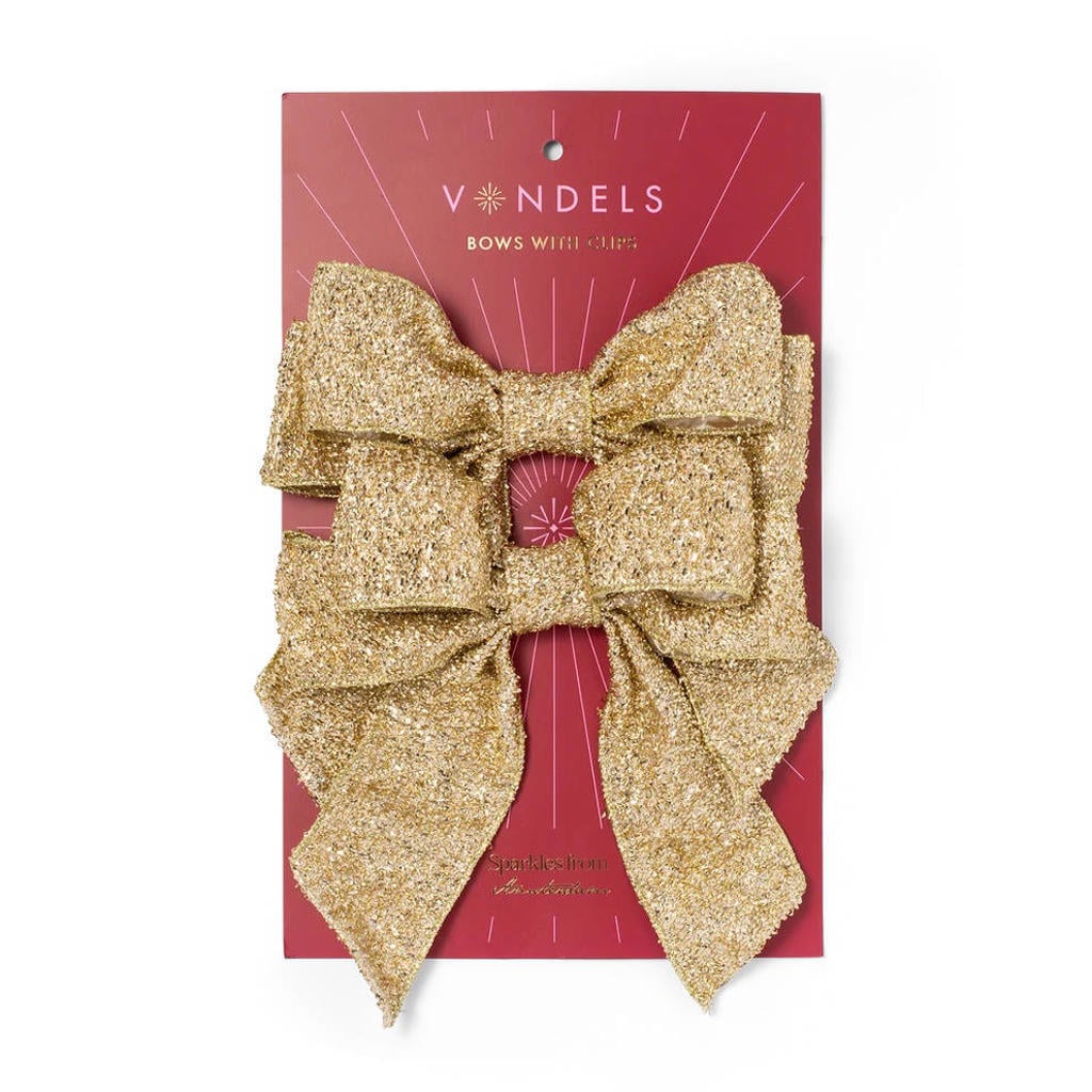Vondels speld met gouden strik (set van 2) (20 cm)