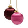 Vondels kerstballen burgundy/roze (set van 4) (ø8cm)