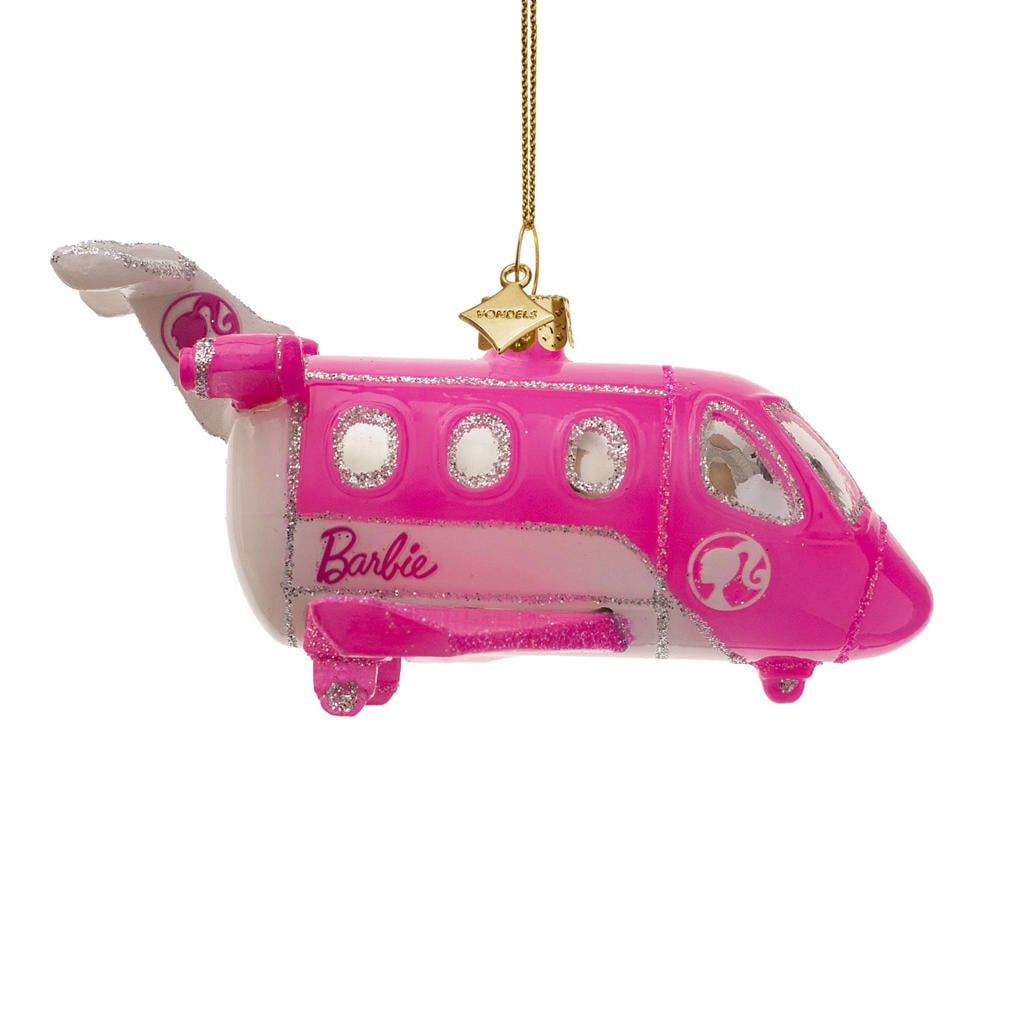 Vondels kerstornament Barbie jet vliegtuig