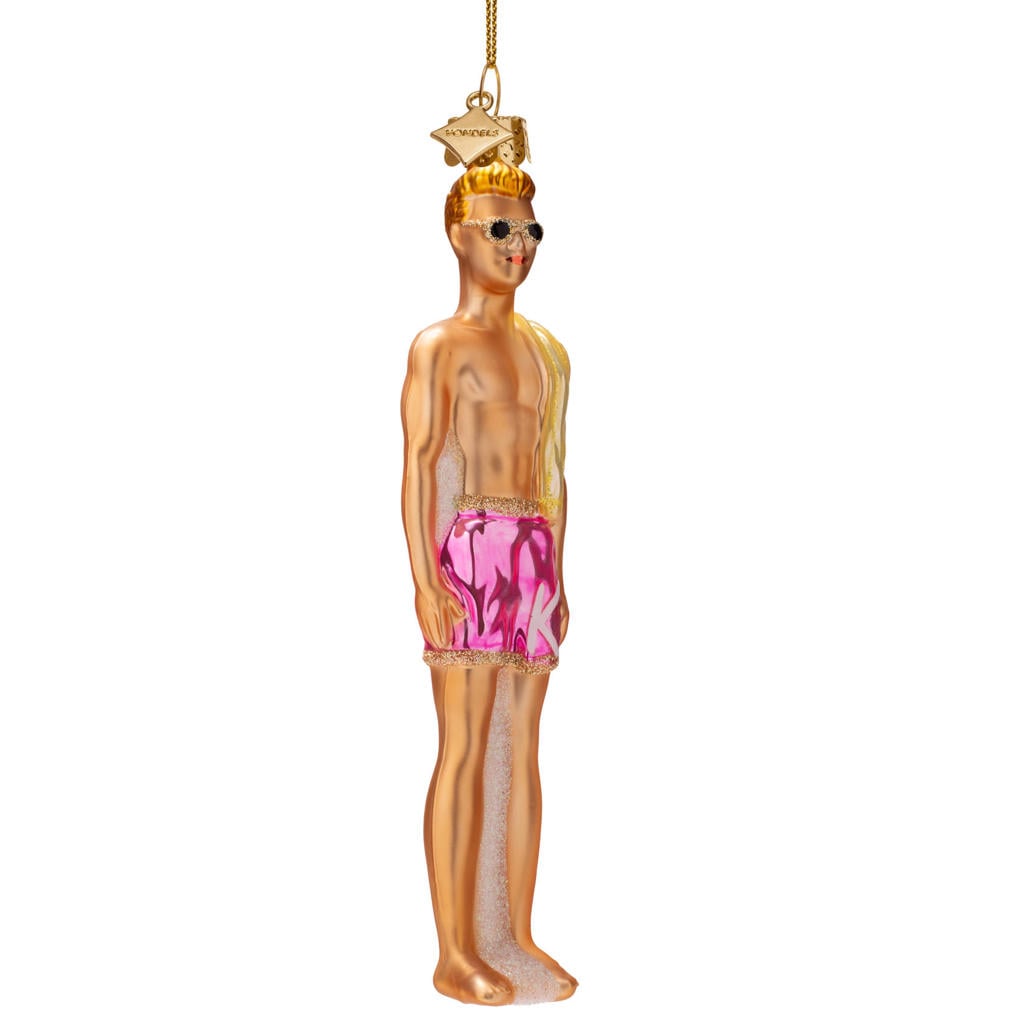 Vondels kerstornament Barbie Ken pop