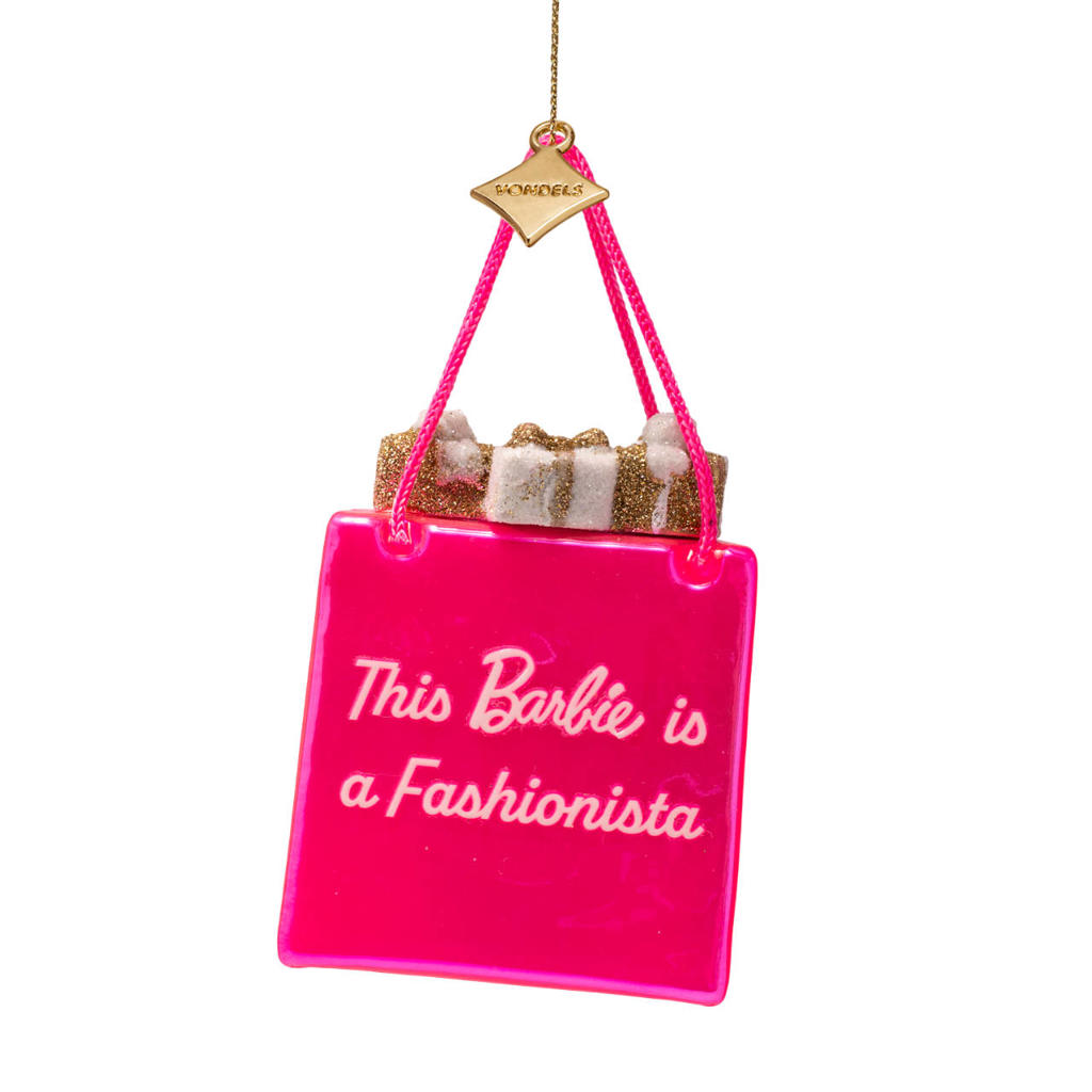 Vondels kerstornament Barbie shopping bag