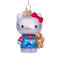 Vondels kerstornament Hello Kitty met beer (blauw)