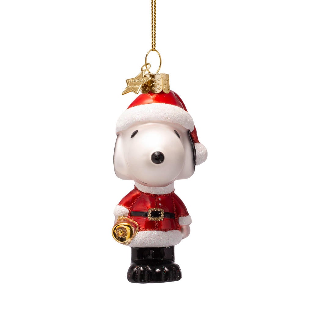 Vondels kerstornament Snoopy met kerstoutfit