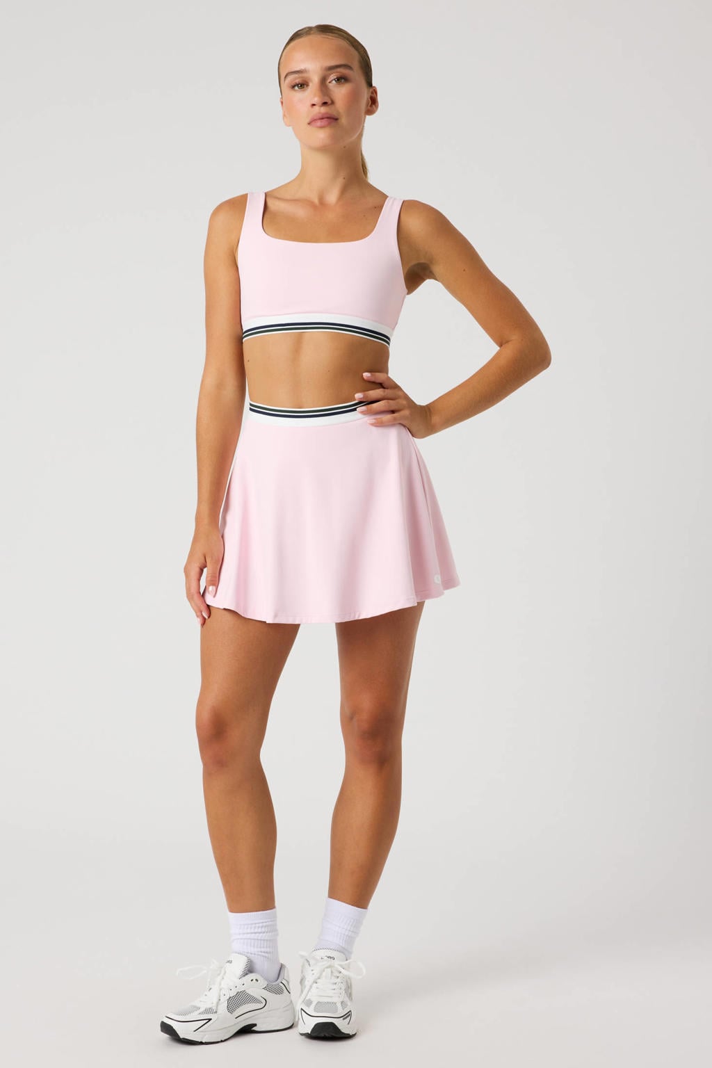Roze dames Björn Borg sporttop van polyamide met effen en ronde hals
