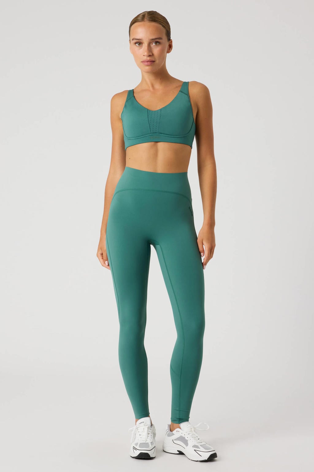 Groene dames Björn Borg sportlegging SLEEK van polyamide met slim fit, regular waist en logo dessin