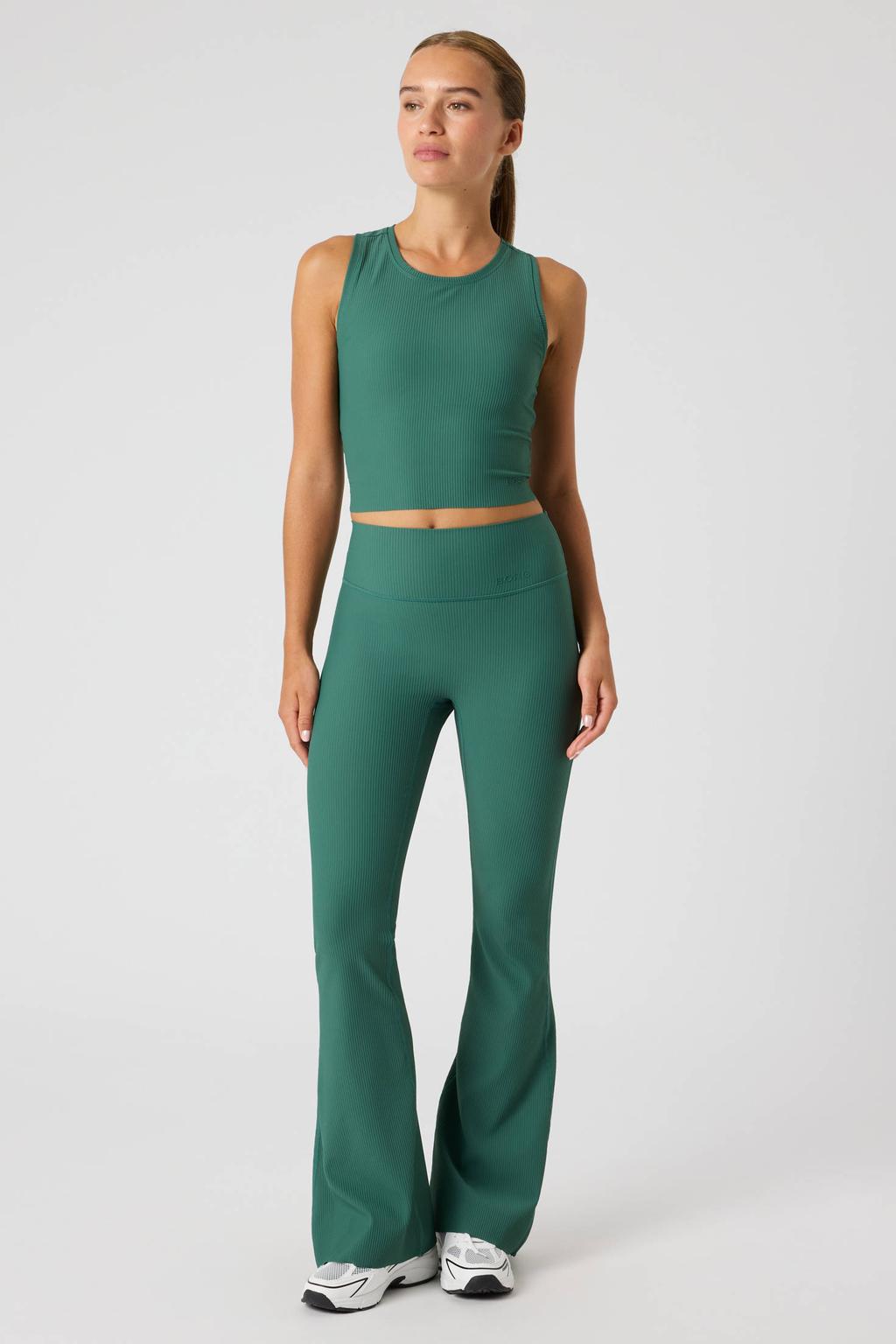Groene dames Björn Borg sportlegging van polyamide met flared pijpen, regular waist en effen