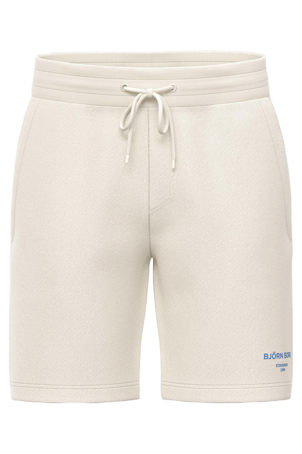 Ecru heren Björn Borg sweatshort van katoen met regular fit, elastische tailleband met koord en effen