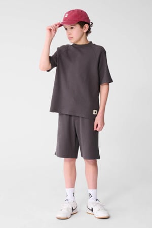T-shirt antraciet met textuur