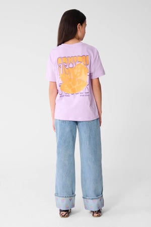 T-shirt met backprint lila