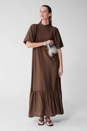 maxi jurk bruin