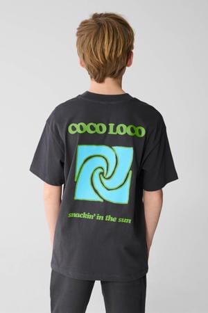 T-shirt met backprint antraciet