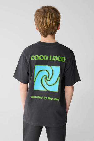 T-shirt met backprint antraciet