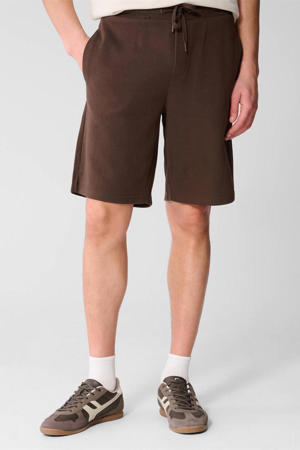 relaxed regular waist sweatshort donkerbruin