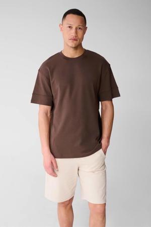 relaxed T-shirt donkerbruin