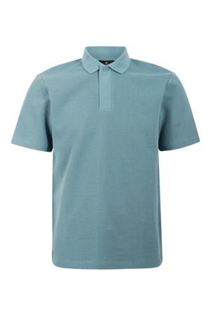 regular fit polo met wafel - blauw