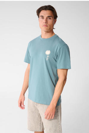 regular fit t-shirt met logo - donkergroen