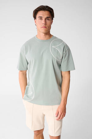 regular fit T-shirt met print - lichtgroen