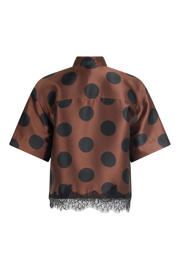 thumbnail: Shoeby Studio blouse met stippen bruin