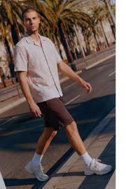 thumbnail: Shoeby Studio regular casual overhemd met ingebreid patroon beige