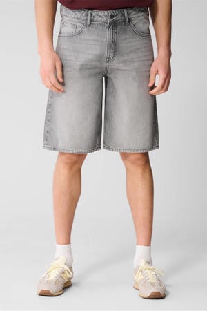 denim relaxed regular waist short grijs