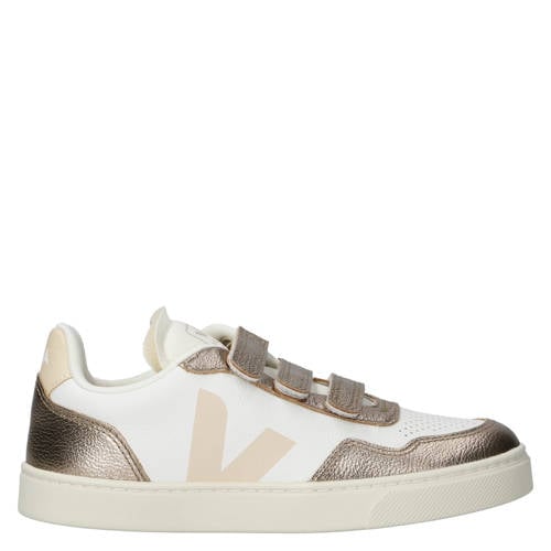 Veja Small V-90 leren sneakers wit/brons