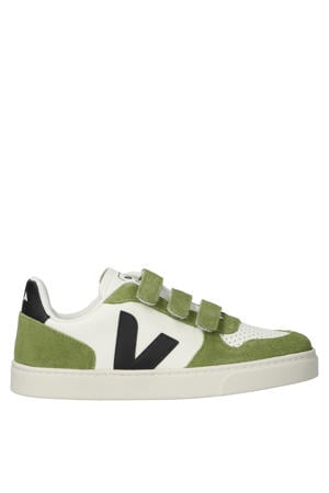 Small V-10 leren sneakers wit/groen