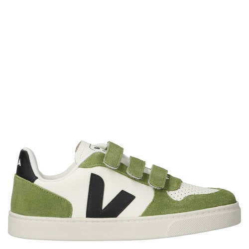 Veja Small V-10 leren sneakers wit/groen
