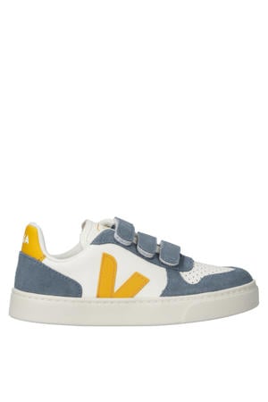 leren sneakers wit/blauw/geel