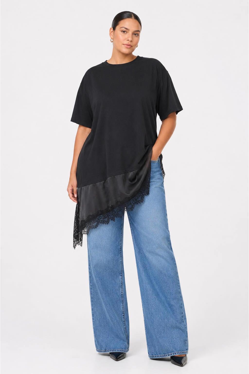 NOISY MAY Curve T-shirt Plus Size - zwart